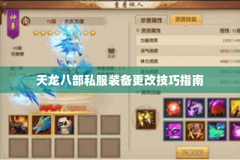 天龙八部私服装备更改技巧指南