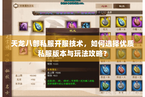 天龙八部私服开服技术，如何选择优质私服版本与玩法攻略？