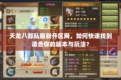 天龙八部私服新开区网，如何快速找到适合你的版本与玩法？