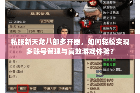 私服新天龙八部多开器，如何轻松实现多账号管理与高效游戏体验？