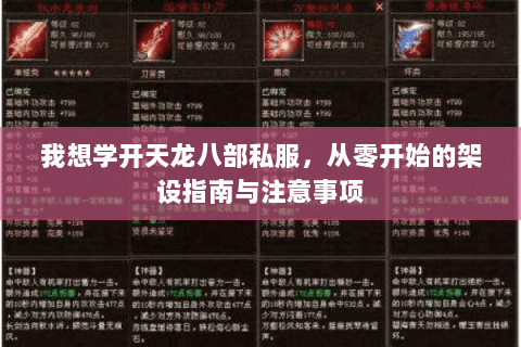 我想学开天龙八部私服，从零开始的架设指南与注意事项