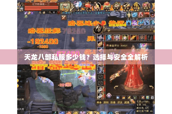 天龙八部私服多少钱？选择与安全全解析