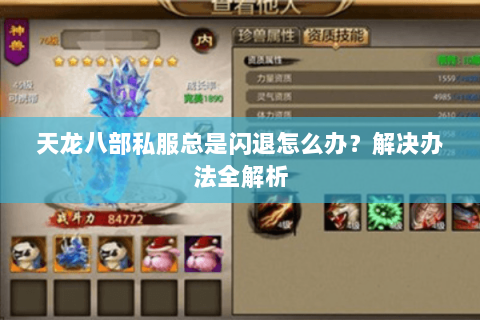 天龙八部私服总是闪退怎么办？解决办法全解析