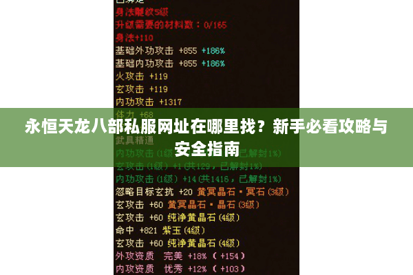 永恒天龙八部私服网址在哪里找？新手必看攻略与安全指南