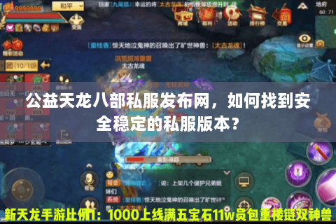 公益天龙八部私服发布网，如何找到安全稳定的私服版本？