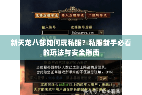 新天龙八部如何玩私服？私服新手必看的玩法与安全指南