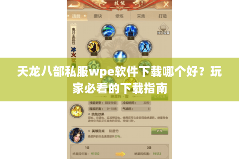 天龙八部私服wpe软件下载哪个好？玩家必看的下载指南