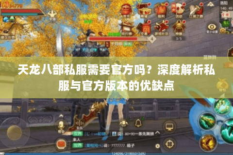 天龙八部私服需要官方吗？深度解析私服与官方版本的优缺点