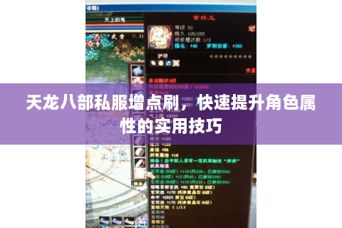 天龙八部私服增点刷，快速提升角色属性的实用技巧