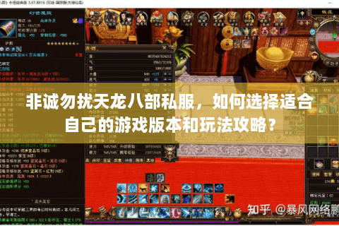 非诚勿扰天龙八部私服，如何选择适合自己的游戏版本和玩法攻略？