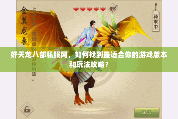 好天龙八部私服网，如何找到最适合你的游戏版本和玩法攻略？