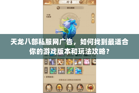 天龙八部私服网广告，如何找到最适合你的游戏版本和玩法攻略？