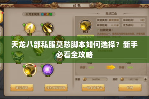 天龙八部私服莫愁脚本如何选择？新手必看全攻略
