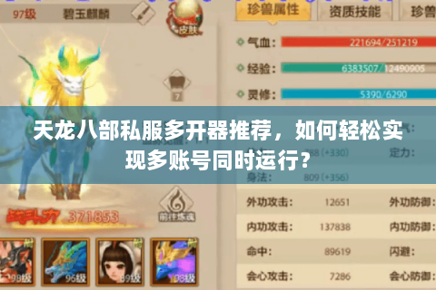天龙八部私服多开器推荐，如何轻松实现多账号同时运行？