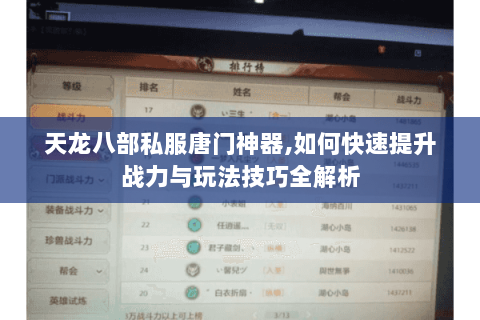 天龙八部私服唐门神器,如何快速提升战力与玩法技巧全解析