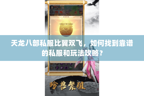 天龙八部私服比翼双飞，如何找到靠谱的私服和玩法攻略？