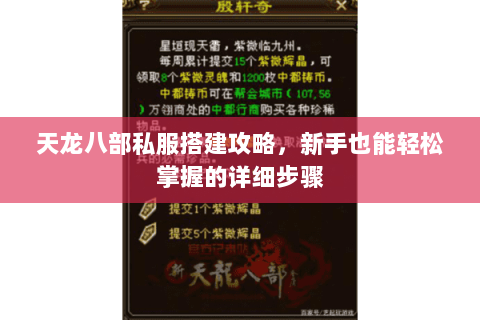 天龙八部私服搭建攻略，新手也能轻松掌握的详细步骤