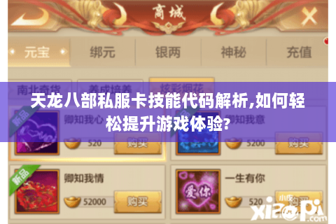 天龙八部私服卡技能代码解析,如何轻松提升游戏体验?