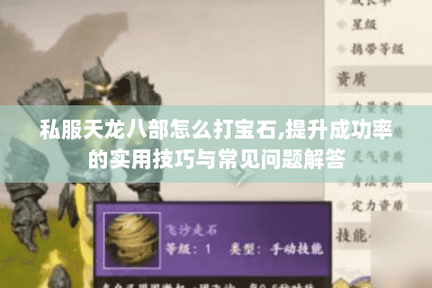 私服天龙八部怎么打宝石,提升成功率的实用技巧与常见问题解答