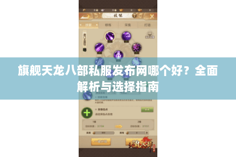 旗舰天龙八部私服发布网哪个好？全面解析与选择指南