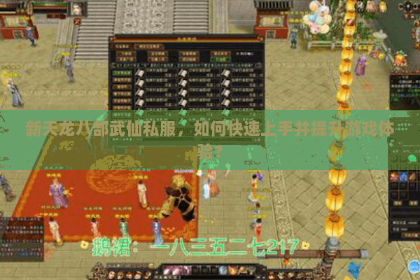 新天龙八部武仙私服，如何快速上手并提升游戏体验？