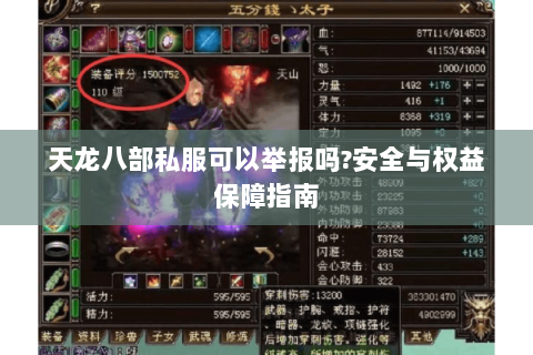 天龙八部私服可以举报吗?安全与权益保障指南