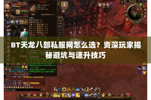 BT天龙八部私服网怎么选？资深玩家揭秘避坑与速升技巧