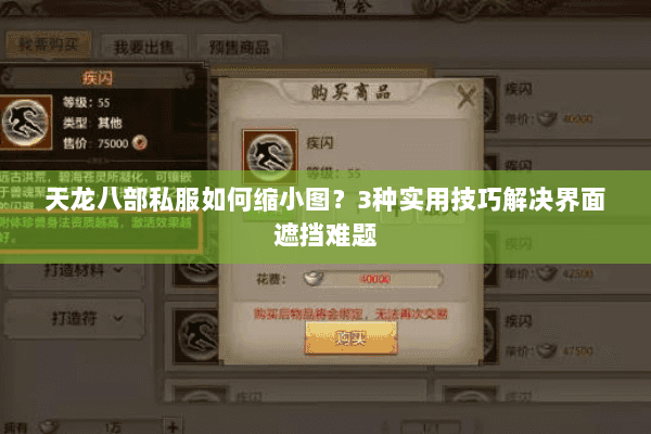 天龙八部私服如何缩小图？3种实用技巧解决界面遮挡难题