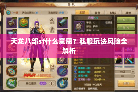 天龙八部sf什么意思？私服玩法风险全解析