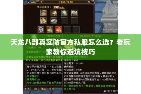天龙八部真实防官方私服怎么选？老玩家教你避坑技巧