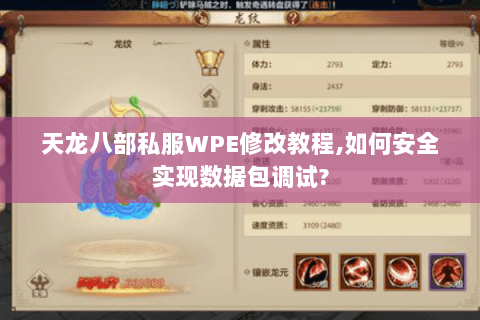 天龙八部私服WPE修改教程，如何安全实现数据包调试？