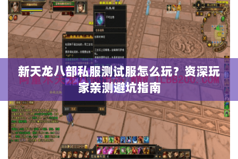 新天龙八部私服测试服怎么玩？资深玩家亲测避坑指南