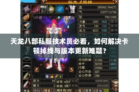 天龙八部私服技术员必看，如何解决卡顿掉线与版本更新难题？