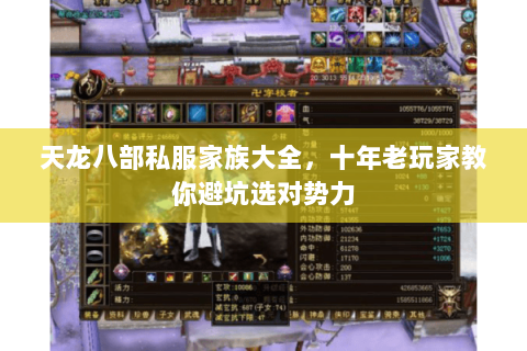 天龙八部私服家族大全，十年老玩家教你避坑选对势力