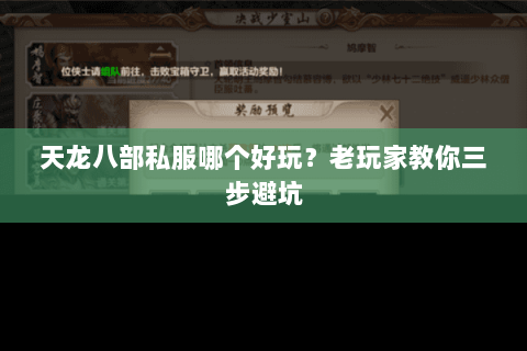天龙八部私服哪个好玩？老玩家教你三步避坑