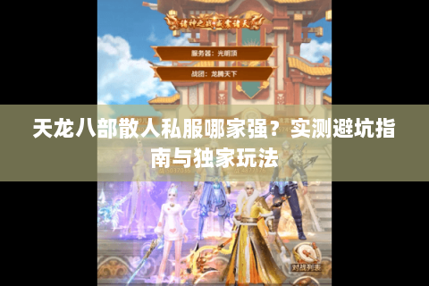 天龙八部散人私服哪家强？实测避坑指南与独家玩法