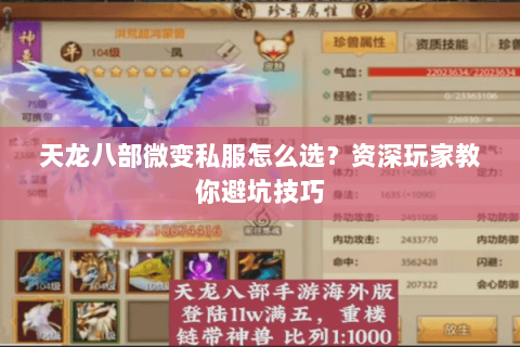 天龙八部微变私服怎么选？资深玩家教你避坑技巧