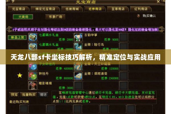天龙八部sf卡坐标技巧解析，精准定位与实战应用