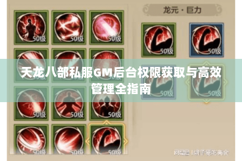 天龙八部私服GM后台权限获取与高效管理全指南