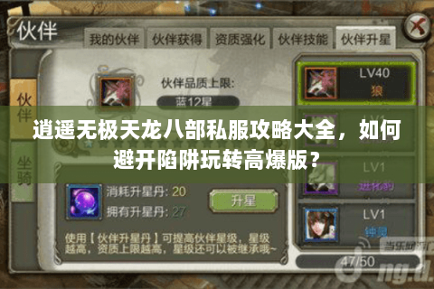 逍遥无极天龙八部私服攻略大全，如何避开陷阱玩转高爆版？