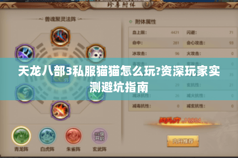 天龙八部3私服猫猫怎么玩?资深玩家实测避坑指南