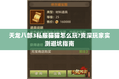 天龙八部3私服猫猫怎么玩?资深玩家实测避坑指南
