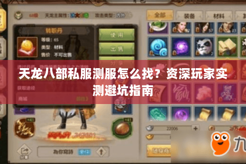 天龙八部私服测服怎么找？资深玩家实测避坑指南