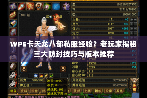 WPE卡天龙八部私服经验？老玩家揭秘三大防封技巧与版本推荐