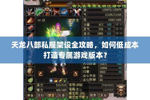 天龙八部私服架设全攻略，如何低成本打造专属游戏版本？