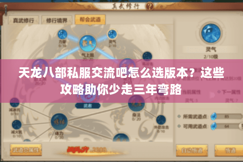 天龙八部私服交流吧怎么选版本？这些攻略助你少走三年弯路