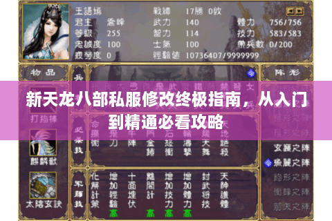 新天龙八部私服修改终极指南，从入门到精通必看攻略