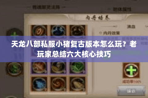 天龙八部私服小猪复古版本怎么玩？老玩家总结六大核心技巧