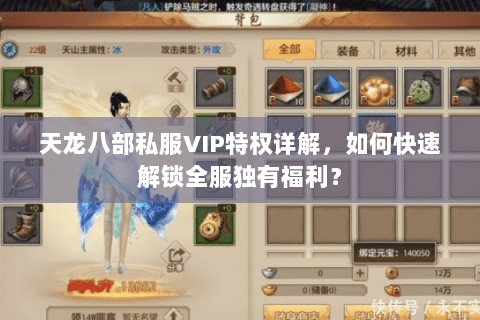 天龙八部私服VIP特权详解，如何快速解锁全服独有福利？