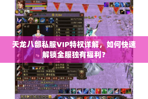 天龙八部私服VIP特权详解，如何快速解锁全服独有福利？